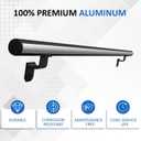 4ft Heavy Duty Aluminum Round Handrail kit with Die Cast Aluminum Brackets, Exterior Wall Mount Handrail Load Capacity 500lbs (Textured Black, 4Ft)
