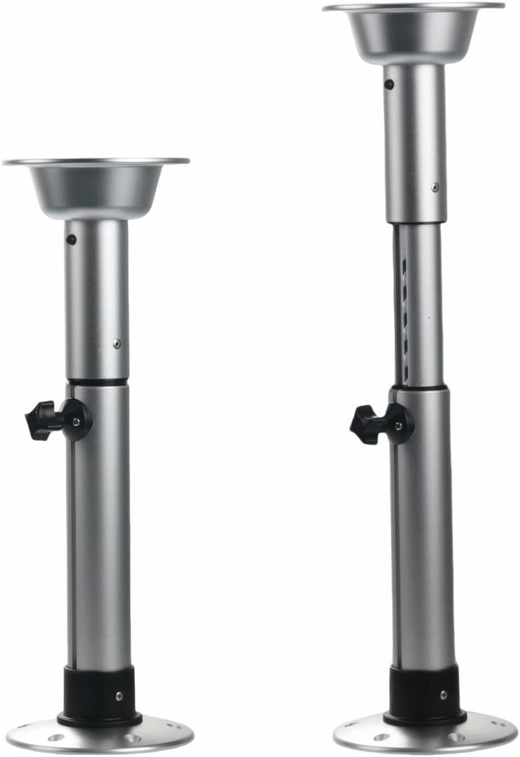 Hoffen Boat Table Pedestal Leg, Adjustable Aluminum Table Base Stand Leg, Pontoon Boat Tables and Mounts, RV Tables Pedestal, 7 inches x 7 inches x 28 inches