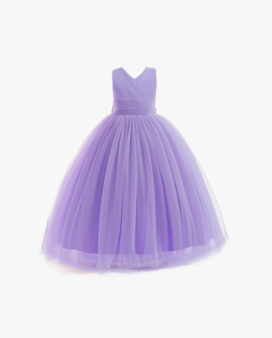 Flower Girl Dresses Kids Tulle Formal Ball Gown Wedding Bridesmaid Princess Pageant Birthday Party Dress, 11 Y