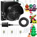 Inflatable Fan Replacement 12V 1.0A, Mini Air Blower Fan with 12V 1.25A Adapter and 3 LED Bulbs for Halloween Christmas Inflatable Outdoor Yard Decorations