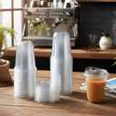50 Pack 16 oz Clear Plastic Cups with Strawless Sip Lids Disposable Pet Iced Coffee Round Bottom Cup for Iced Coffee Juice Smoothie Cold Beverage Milkshake Bubble