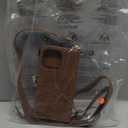 Wallet Case Compatible with iPhone 14 Pro RFID Blocking 7-Card Holder Soft PU Leather Magnetic Snap Shoulder Strap Zipper Pocket Phone Case Fit for iPhone 14 Pro 6.1" - Brown