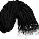 100-Pack Black Lanyards for ID Badges with Swivel J-Hooks - Versatile Neck Lanyard for Keys, Card Holders, Whistles, and More - Ideal for Offices, Teachers, Kids, and Cruise Ship Cards