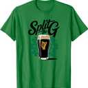 Irish Beer Split The G Shamrock Pint T-Shirt Medium
