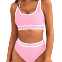 Workout Sets Juniors Bathing Suit Women Two Piece Set Pink , Size S