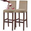 SHILV. HOME Waterproof Dining Room Chair Covers,Bar Stool Covers,Barstool Chair Slipcovers Pub Counter Seat Cover (Khaki, Set of 2)