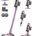 Cordless Vacuum Cleaner, 500W 50KPA 60Mins Vacuum Cleaners for Home, Self-Standing Stick Vacuums with LED Display, Anti-Tangle, Lightweight, Rechargeable Wireless Vacumm for Pet Hair Carpet Floor