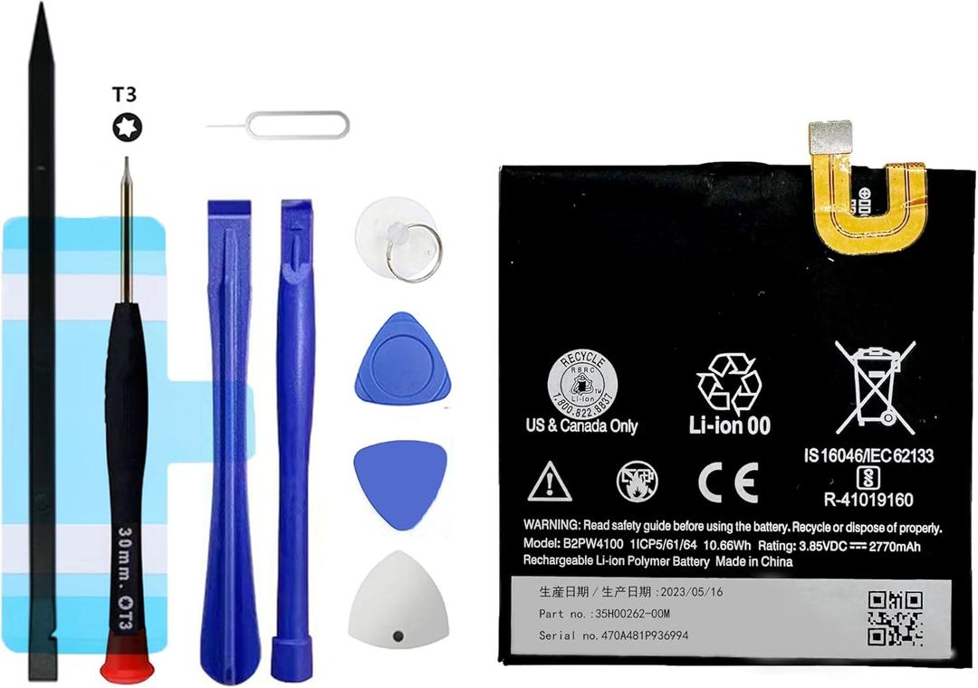 B2PW4100 Replacement Battery for Pixel 1 5.0,Rechargeable 0 Cycle Battery Compatible with Google Pixel 1 5.0 Nexus S1 with Repair Tool Kits