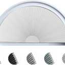 Arch Window Shade Blackout Cellular Shades Half Circle Moon Window Covering No Drill Honeycomb Cordless Blinds for Indoor Window Room Darkening Easy Install Light Blocking Blinds (1, White, 48x24inch)