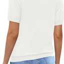 Elesomo Womens Sweaters Summer Short Sleeve Crew Neck Casual Pullover Tops (White, M)