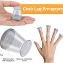 16 Pcs Chair Leg Protectors for Hardwood Floors, Silicone Felt Furniture Leg Cover Pad for Protecting Floors from Scratches and Noise, Smooth MovingX-Small(Fit Round Diameter1/2" to 5/16")