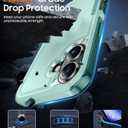 2 x Temdan Designed for iPhone 16 Case Magnetic,[Compatible with Magsafe][Military Grade Drop Protection] Dropproof Heavy Duty Tough Rugged Shockproof Phone Case for iPhone 16 (6.1")-Light Green