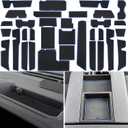 Center Console Liner for Toyota Tundra Accessories 2022 2023 2024 2025 2026, Cup Holder Insert, Door Pocket Interior Trim, Non-Slip Pad, Anti Dust Mat,Car Custom Rubber Coaster (34pcs, Blue)
