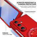 Magnetic Case for Galaxy Z Fold 7 with Rotatable Stand, Matte PC Case for Women Men Girls Boys Drop Protection Shockproof Slim Fit Durable Cover for Galaxy Z Fold 7, Red 13.24