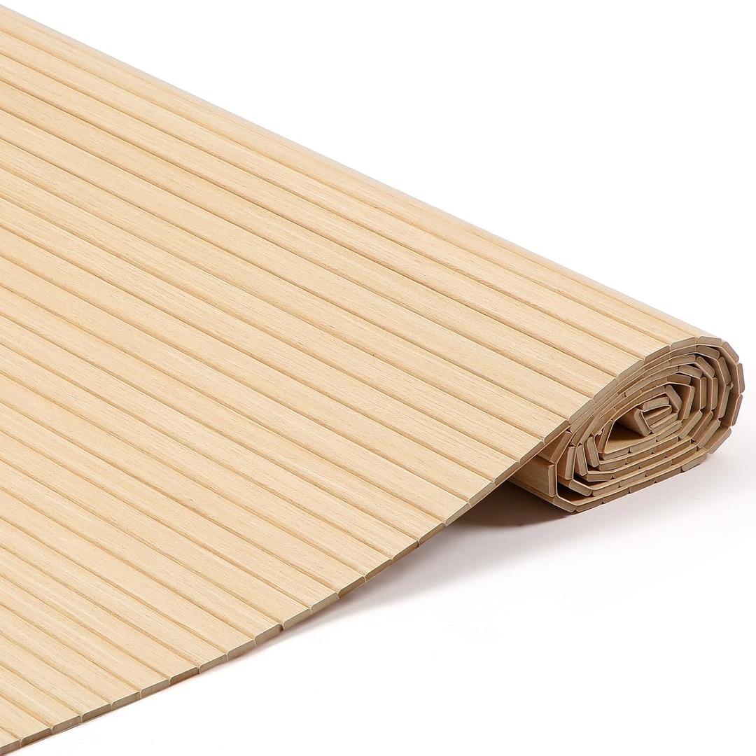 Nuanchu Wood Wall Panel 47.5 x 95.3 in Maple Veneer Tambour Sheet,Flat