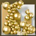 PartyWoo Gold Balloons 140pcs Different Sizes of 18 12 10 5 Inch Gold Balloon Arch Kit Garland for Birthday Wedding Anniversary Baby Shower Graduation Retirement Casino Party Decorations Gold-G101