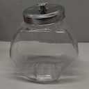 Restaurantware Vetri 0.5 Gallon Penny Jar 1 Durable Candy Jar - With Wide Spout Chrome Lid Clear Glass Cookie Jars For Kitchen Counter Dishwashable