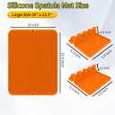 Silicone Grill Mat for Blackstone - Griddle Accessories Tools 3-piece Set Spatula Dish Drying Mat - Outdoor BBQ Grill Drip Pad, Orange