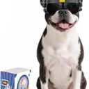 Namsan Small Dog Goggles and Helmet, Dog Motorcycle Helmet with UV Protection Sunglasses for Small Medium Breeds, Football Games Doggie Hat with Ear Holes, Adjustable, Black