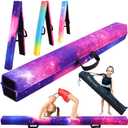 PreGymnastic 9.5FT Folding Balance Beam for Kids Ages 3-12, Foldable Gymnastics Floor Beam-Extra Firm Suede Cover with Carrying Bag for Home-Gym Equipment for Toddler Teenager
