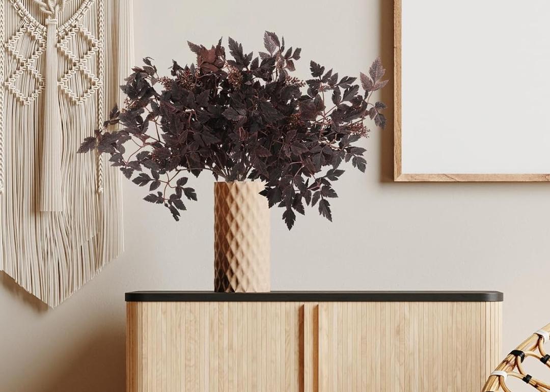 Plant Ivy  Burgundy Decorative for Wall Design Garden Decoration 6 Pack Leaves