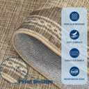GarveeHome 2x6 Runner Rug for Hallway Washable Kitchen Rugs Non Slip Solid Tan Jute Digital Printing Modern Soft Low-Pile Scalloped Indoor Carpet for Entryway Laundry Room Floor Mats
