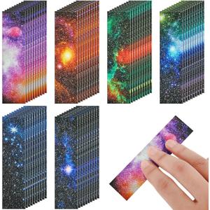 72 Pcs Anxiety Sensory Stickers Mental Health Stickers Fidget Textured Strips Toys Anti Stress Tactile Rough Calm Items Adhesives Anxiety Relief for Adults Teens Desk(Galaxy Style)