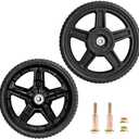 SENZHAO 10 Inch Lawnmower wheels with Bolts, Lock Nuts Kit Fit for Most Standard push Lawn Mowers/Generator/Garden Tiller/Hand truck, 2 Pack Missing Parts