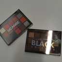 UCANBE 2pcs Halloween Eyeshadow Palette Makeup Set, Black Red Colors Shimmer Matte Metallic Smokey Dark Eye Shadow Pallet with Soft Brush Kit, Goth Eye Make Up for Costume Joker Clown Vampire