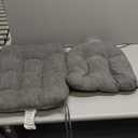 Basic Beyond Rocking Chair Cushions Set of 2, Porch Rocker Cushions for Wooden Rocking Chairs Outdoor with Thick Padding, Back Cushion with Ties, Tufted Seat Cushion with Non-Slip Backing(Dark Grey)