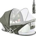 Portable Baby Bassinet Travel Baby Bed, Baby Cribs Travel Pod for Outdoors Baby Lounger Infant Travel Bed with Mosquito Net and Sunshade Canopy, Lightweight Washable