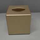 Tissue Box Cover, Square Facial Tissue Holder Storage for Bathroom Vanity, Countertops, Dressers, Night Stand, Parlors and Offices - Gold