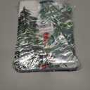 CROWNED BEAUTY Christmas Tree Skirt Collar 48 Inch Green Pine Trees Red Cardinals Soft Farmhouse Holiday Decoration (Green) TS37