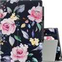 ANNAPRO Case for Amazon Kindle Fire HD 10 Tablet (13th/11th Generation, 2023/2021 Release) & Fire HD 10 Plus Tablet - Slim Folding Stand Folio Cover with Auto Wake/Sleep and Hand Strap, Peony (Peony)