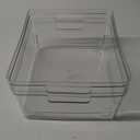 Isaac Jacobs 2-Pack Large Clear Storage Bins (11.5 L x 14 W x 5.5 H) w/Cutout Handles, Plastic Organizer for Home, Office, Kitchen, Fridge/Freezer, Bathroom, BPA Free, Food Safe (Large)