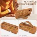 Cute Bow Case for iPhone 16 with Finger Hand Wrist Strap | Ribbon Design with Adjustable Wristband Kickstand Soft TPU Camera Protection Phone Cover for Women Girls - Brown Bow