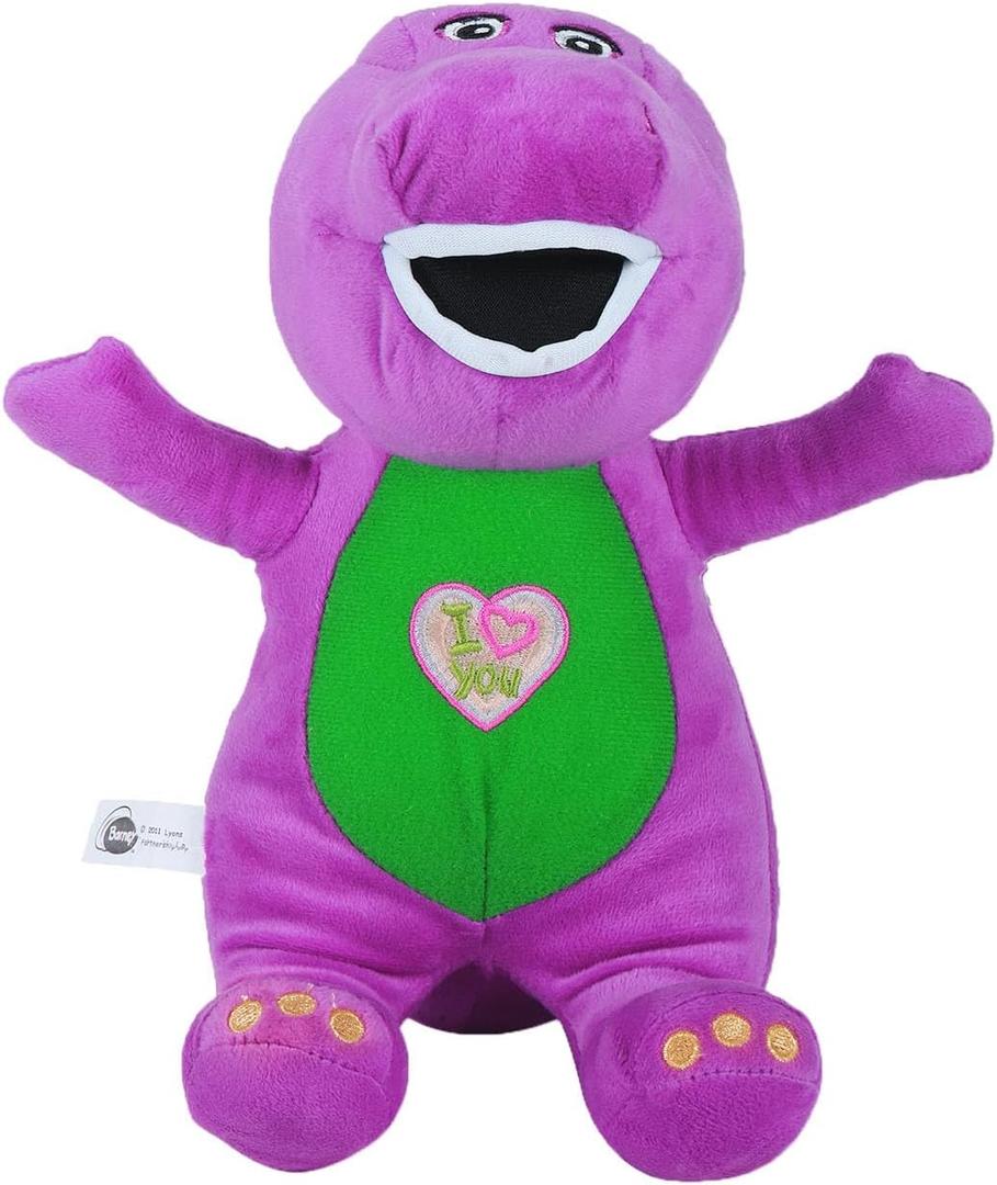 Barney Toys Singing Friend Barney Stuffed Animals Dinosaur Barney Singing I Love You Children's Plush Puppet Toy 10in