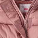 The Children's Place Girls' Water and Wind Resistant Hooded Zip Front Mid Length Puffer Jacket, Faux Fur Lined (Pink, L)