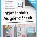Stone City Printable Magnetic Sheets 8.5x11 Inch, 12 Sheets Matte Magnet Paper Sheet for Inkjet Printer, Flexible Magnetic Printer Paper for Fridge, DIY Crafts