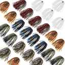Silicone Jig Skirt Spinnerbait Fishing Bait Buzzbaits Spoon Blade Squid Replacement DIY for Bass Fishing - 50 Strands 12/24 Bundles