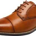 Jousen Men's Dress Cap Toe Shoes Wingtip Brogue Oxfords for Men Business Formal Derby Shoes, Size 9.5