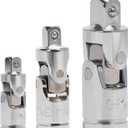 Universal Joint Socket Adapter 3pcs, 1/4, 3/8 & 1/2 in.Drive, CR-V, Impact Universal Joint Set, Access Fasteners at Any Angle