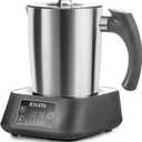 KHAVA 5-in-1 Electric Milk Frother and Steamer, Hot Cold Foam Maker & Milk Heater, Automatic Milk Warmer for Coffee, Latte, Hot Chocolate, 17oz Stainless Steel Pitcher Detachable for Dishwasher Safe