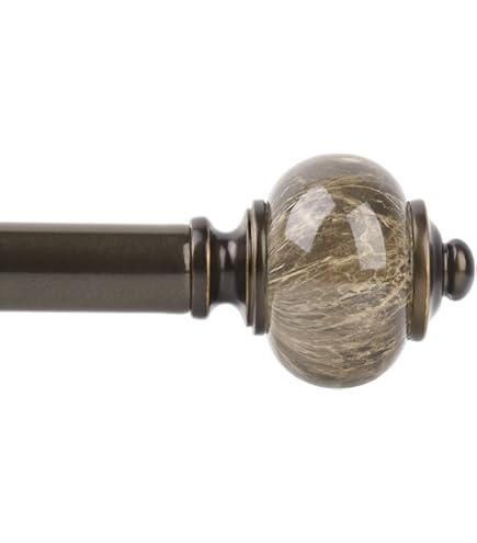Jeco Tom Adjustable Single Curtain Rod 42" to 120"-Bronze