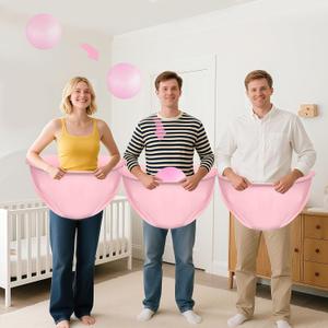 3 PCS Funny Baby Shower Diapers Game Activities Bridal Shower Games Oversized Diapers Toss Game for Boys Girls Gender Reveal How Many Plushies Can You Catch in Your Diaper (Pink) - No Balls Included