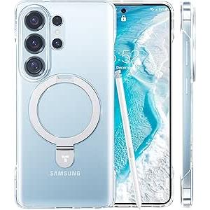 TORRAS Ultra Slim for Samsung Galaxy S26 Ultra Case Clear with Magnetic Stand, [Never Yellow] [Fit for MagSafe] [Openedge]Frameless Thin Minimalist for S26 Ultra Case with Kickstand, Hard Protection