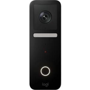 Logitech Circle View Apple HomeKit- Enabled Wired Doorbell with Logitech TrueView Video, Face Recognition, Color Night Vision, and Head-to-Toe HD Video - Black