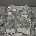 Allegra K Womens Shirt (Medium, Silver)