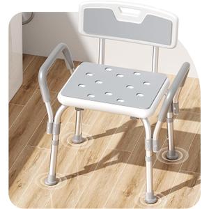 Shower Chair for Inside Shower [Military Grade] [500 lbs Heavy Duty] Shower Seat with Arms and Back for Bathtub, [FSA/HSA Eligible] Height Adjustable Safety Bath Seat for Elderly and Disabled, Adults