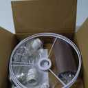 2 Pack Plug in Pendant Light, Hanging Light with 15Ft Clear Cord, On/Off Switch, Coffee Fabric Lamp Shade, Hanging Light Fixture for Bedroom, Kitchen